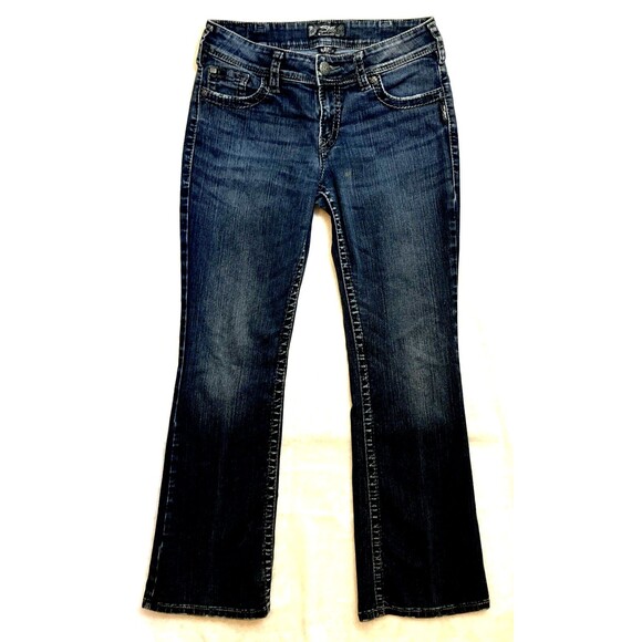 Silver Jeans Denim - Silver Womens Suki Bootcut Jeans Sz11 30 x 30 Dark Wash Low Rise Actual 29x29